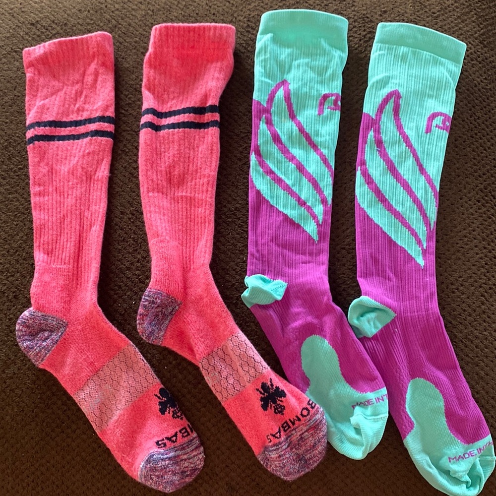 2 pairs compression socks, nursing
